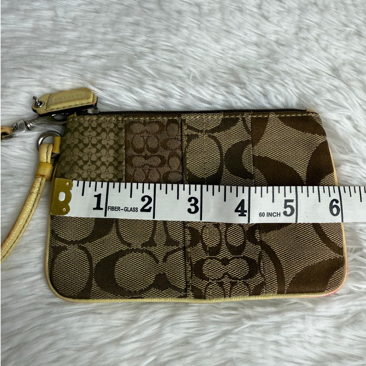 SALE COACH Signature Brown Wristlet