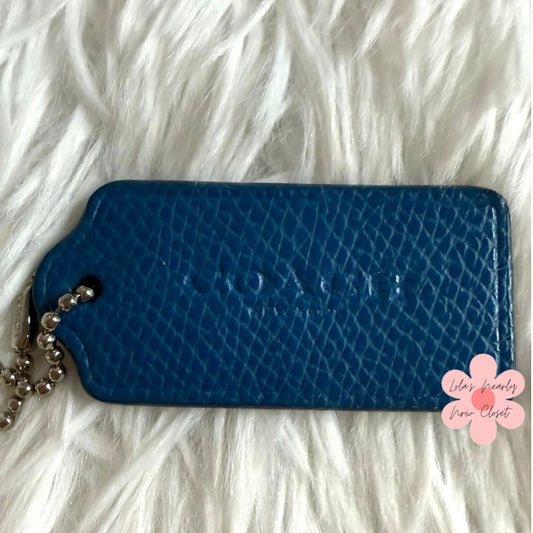 2" COACH Blue Fob Bag Charm Hang tag Hangtag