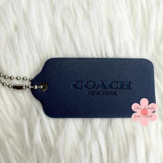 2" COACH Blue Fob Bag Charm Hang tag Hangtag