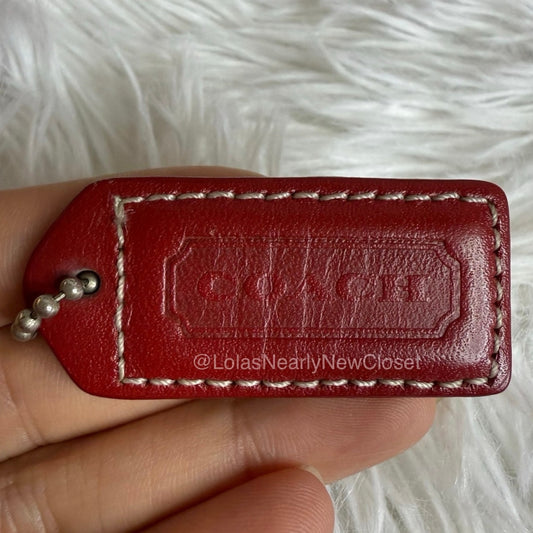 1.5" y2k COACH Red Fob Bag Charm Hang tag Hangtag