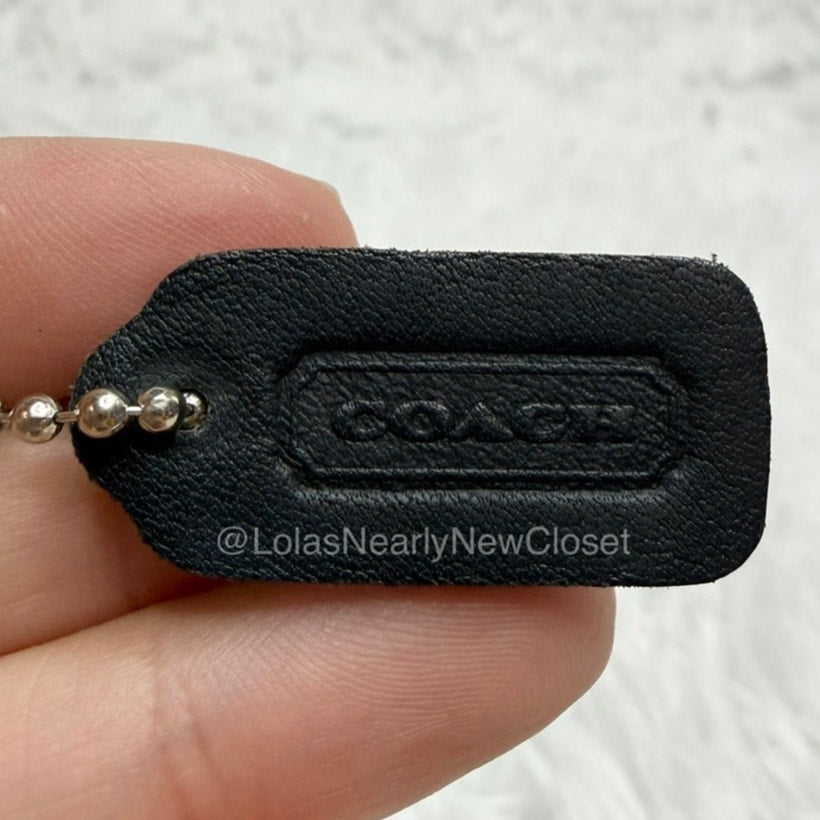 1" Vintage Mini COACH Black Fob Bag Charm Hang tag Hangtag