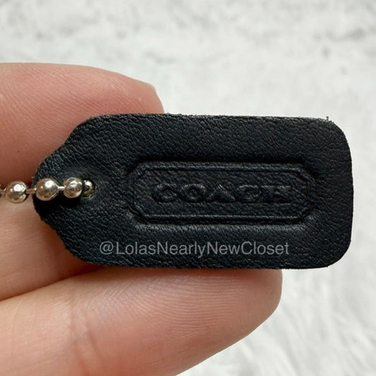 1" Vintage Mini COACH Black Fob Bag Charm Hang tag Hangtag