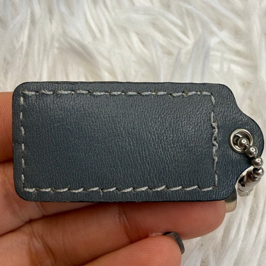 1.5" COACH Gray Fob Bag Charm Hang tag Hangtag