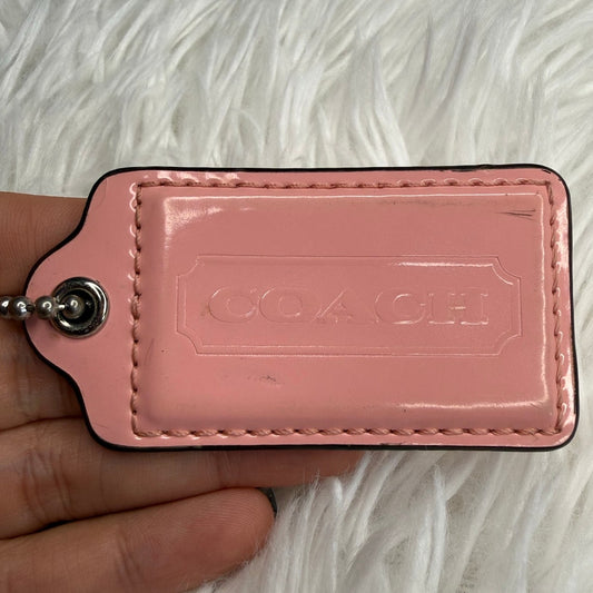 2” COACH Pink Patent Leather Fob Bag Charm Hang tag Hangtag