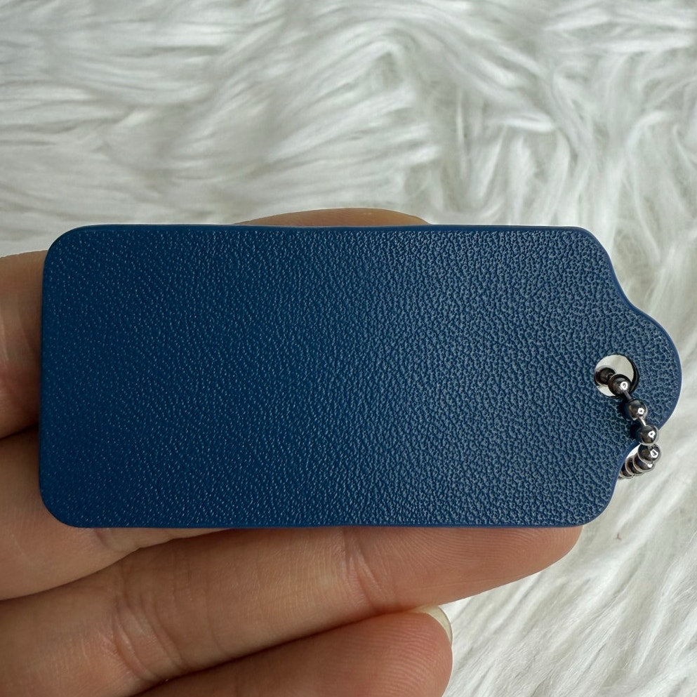 2" COACH Blue Fob Bag Charm Hang tag Hangtag