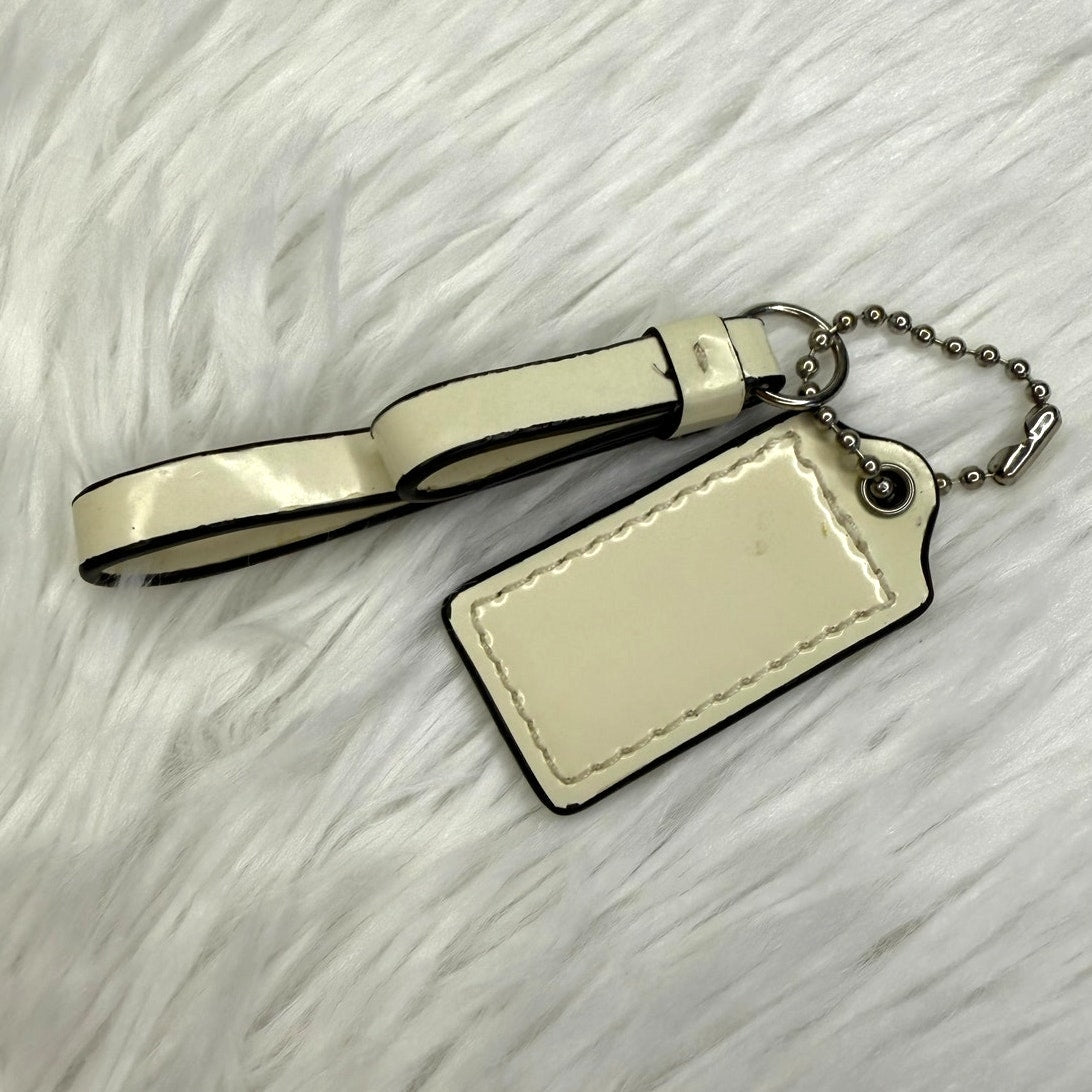 1.5" Coach Cream Patent Leather Hang Tag Bag Charm