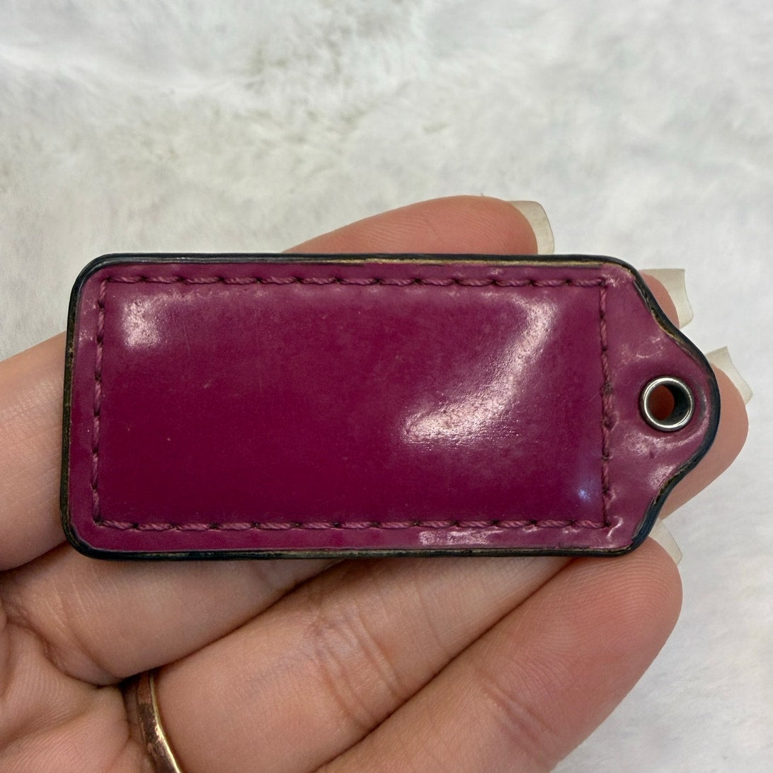 2" COACH Patent Leather Fob Bag Charm Hang tag Hangtag