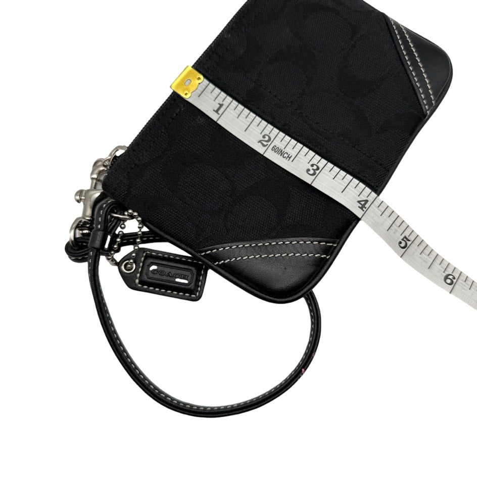 COACH Black Signature Canvas Wristlet