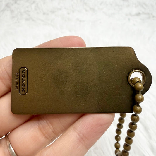 2.5" Vintage COACH Metal Brass Fob Bag Charm Hang tag Hangtag