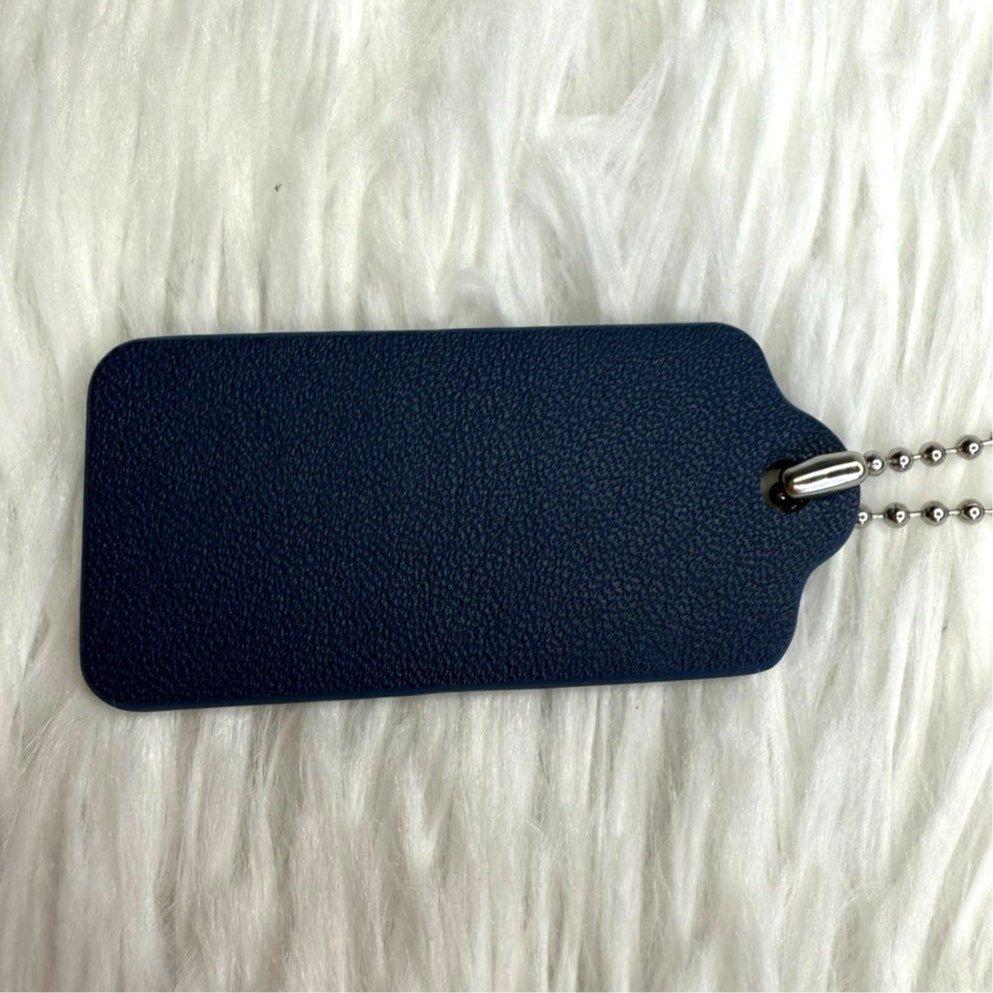 2" COACH Blue Fob Bag Charm Hang tag Hangtag