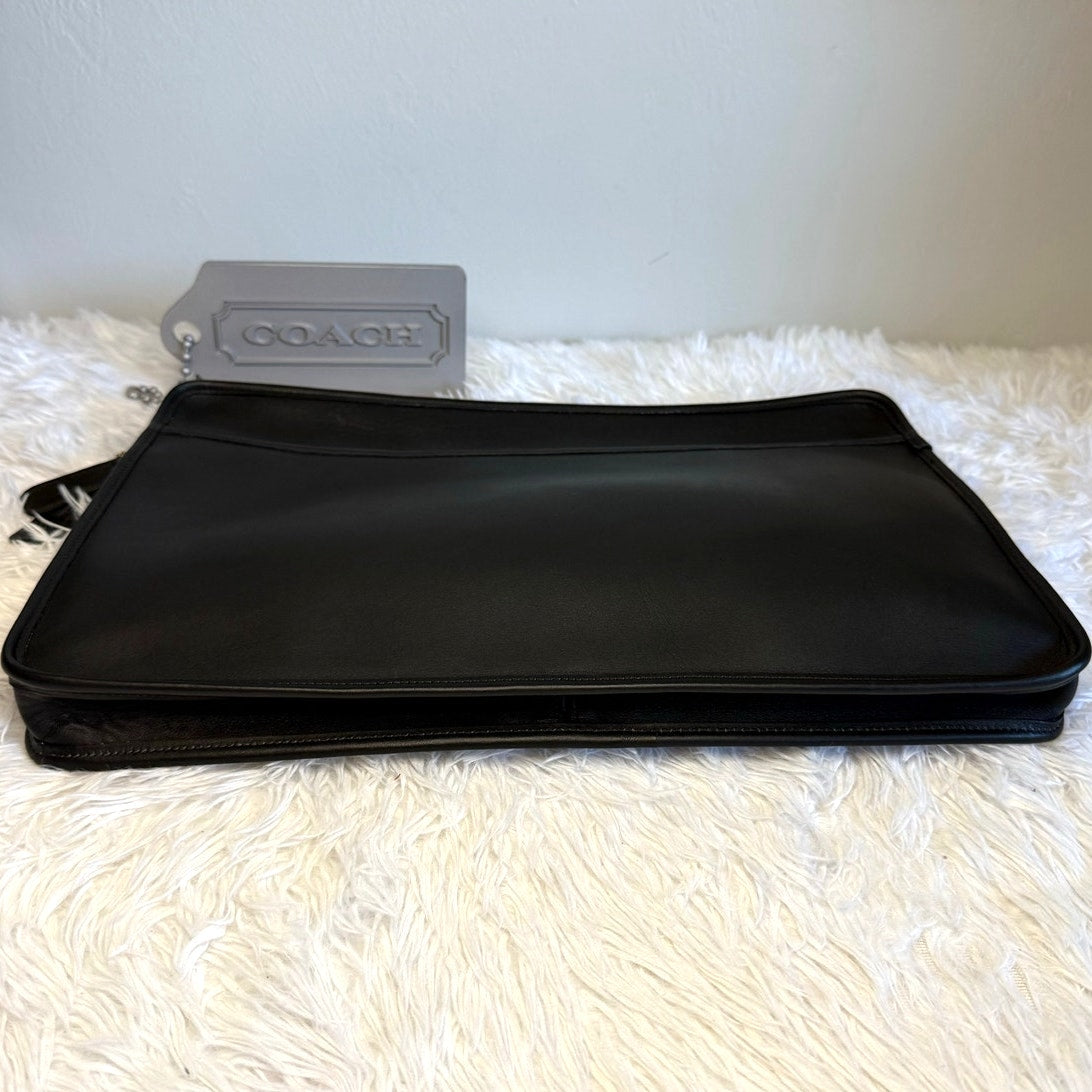 Vintage Coach 5225 Black Leather Document Laptop Portfolio Brief Case USA 1995