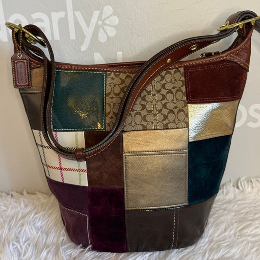 y2k Coach Bleeker 11356 Holiday Patchwork Hobo Bag Purse