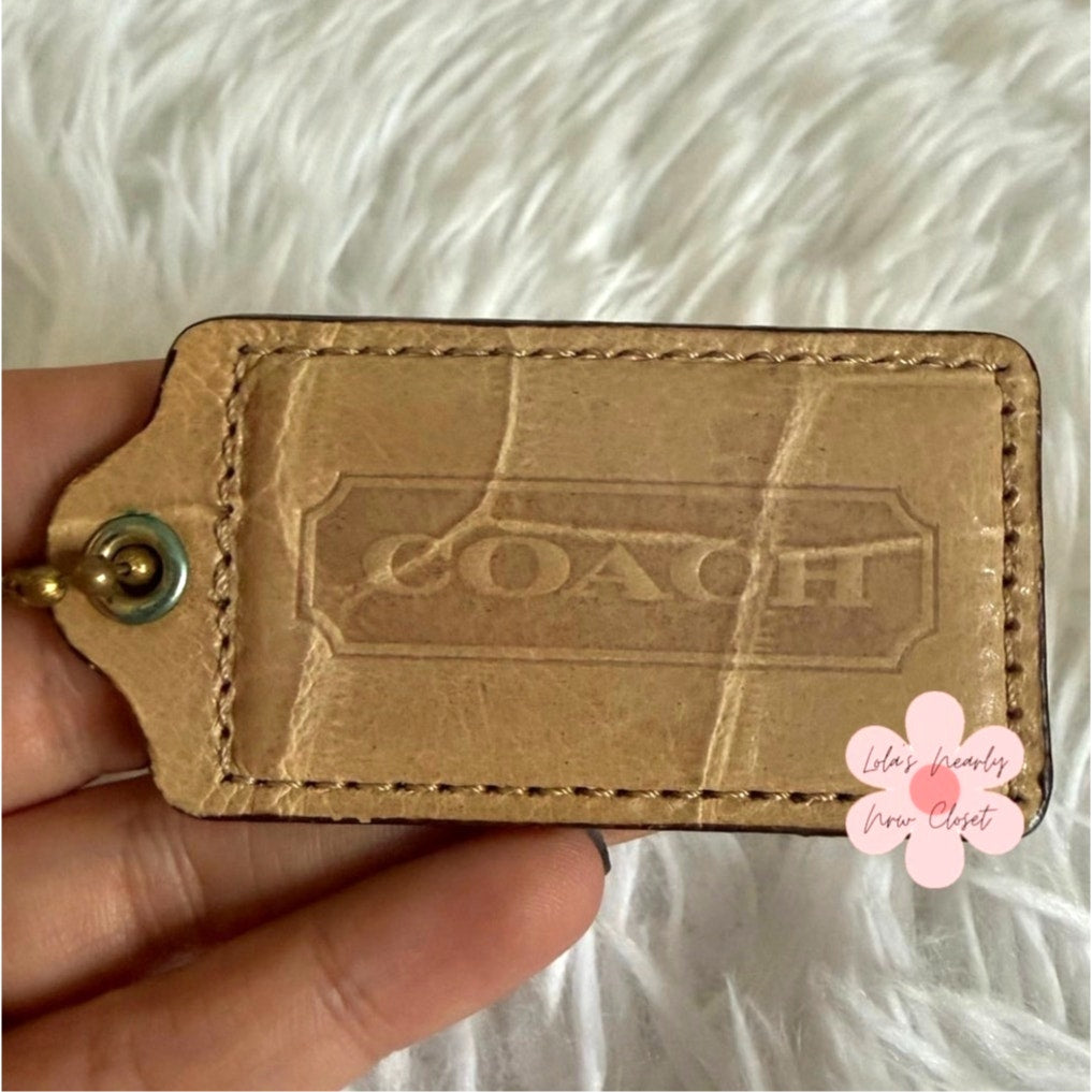 2.5" COACH Texture Fob Bag Charm Hang tag Hangtag