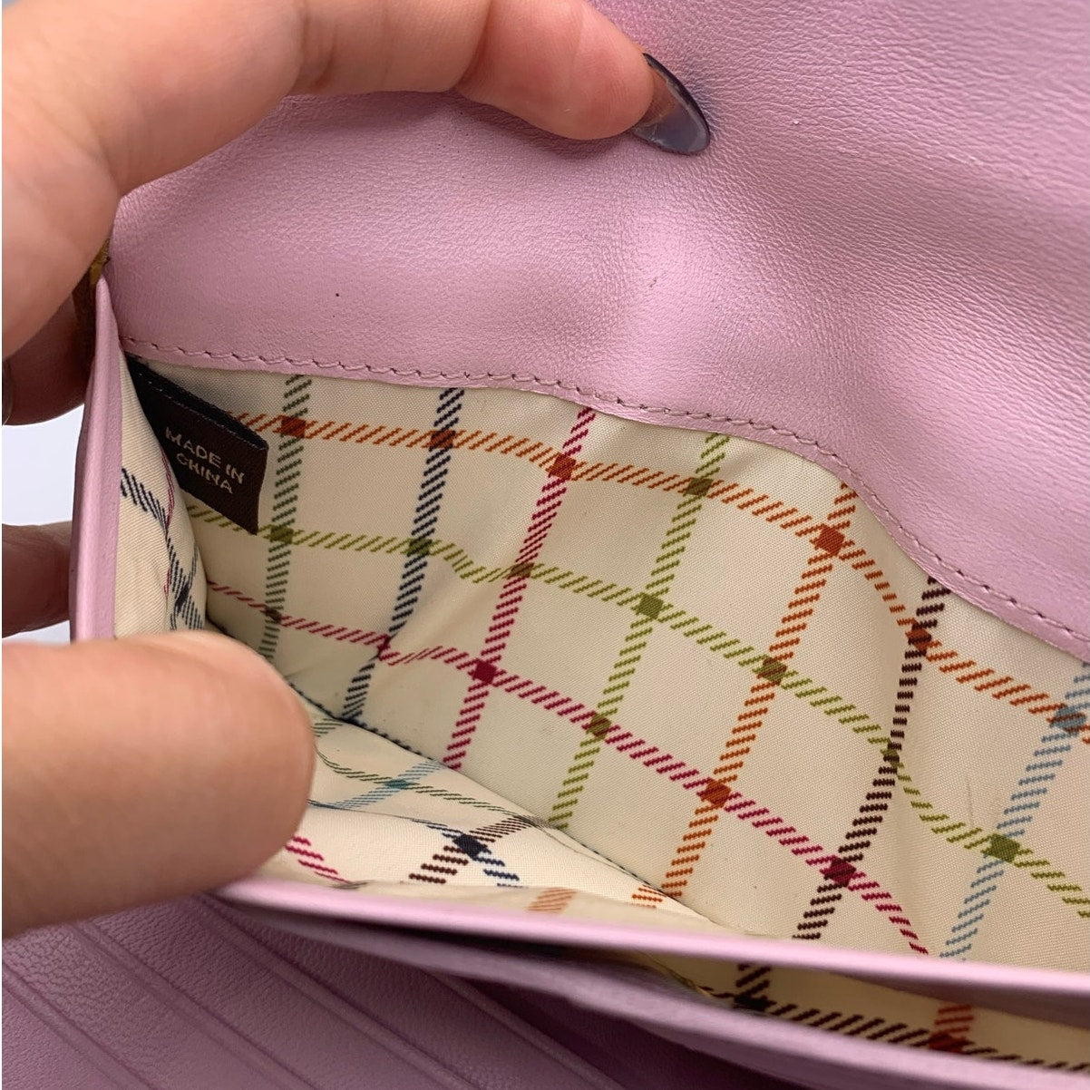 y2k COACH Brown Tan Legacy Signature Canvas Patent Leather Wallet