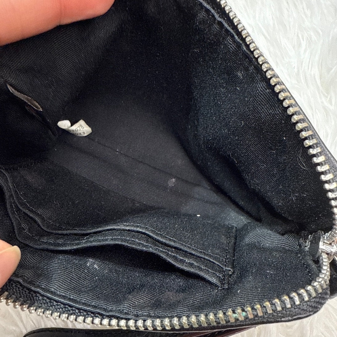 COACH Black Gray Signature Canvas Wristlet