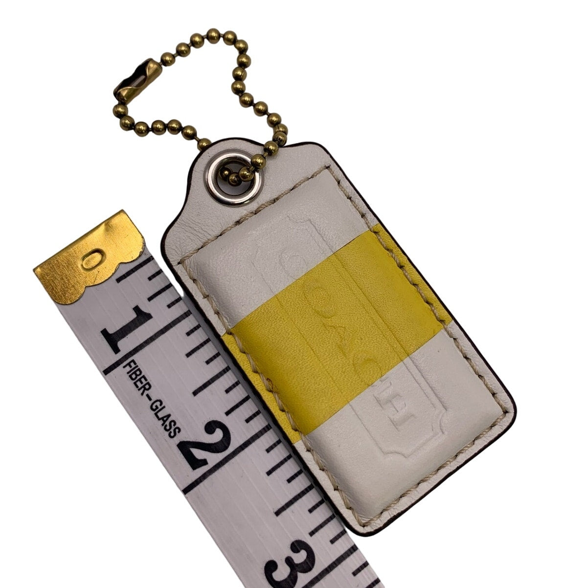 COACH White Yellow Replacement Hang Tag Bag Charm