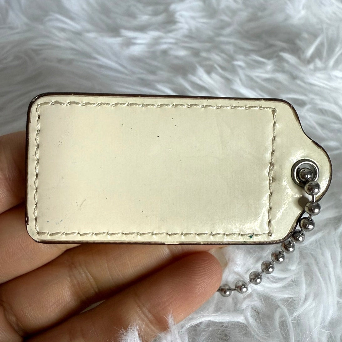 2" COACH Patent Leather Fob Bag Charm Hang tag Hangtag