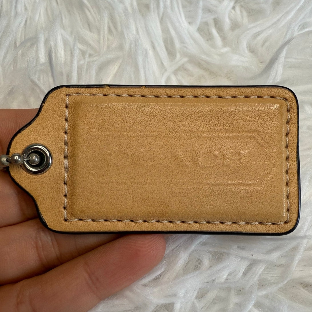 2.5" COACH  Tan Fob Bag Charm Hang tag Hangtag
