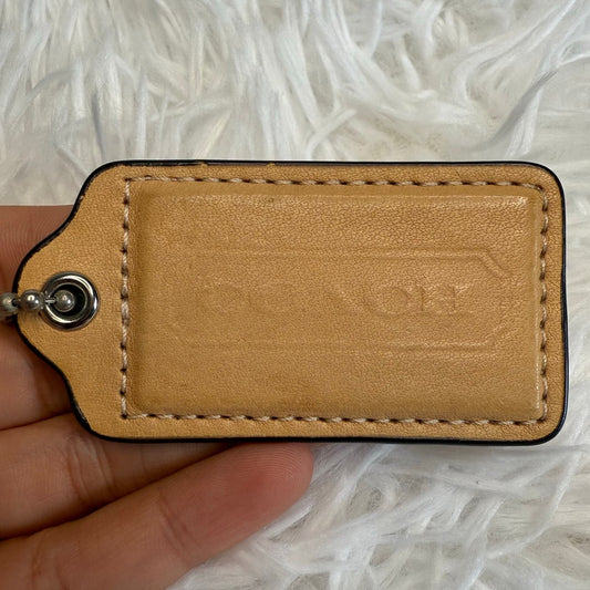 2.5" COACH  Tan Fob Bag Charm Hang tag Hangtag