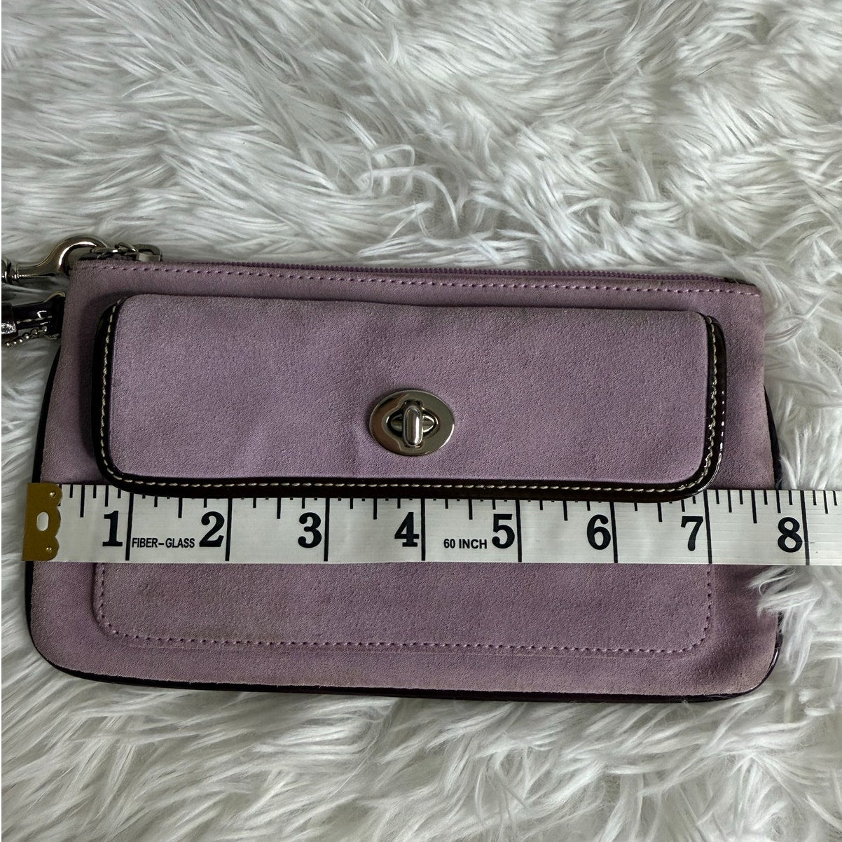 y2K COACH Suede Purple Wristlet