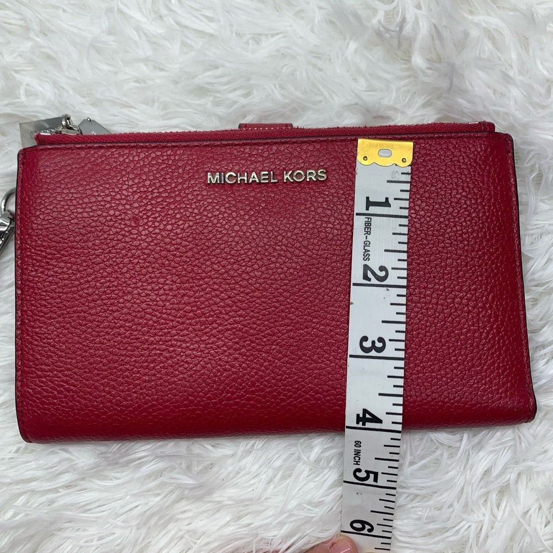 Michael Kors Red Double Pocket Phone Holder Wallet