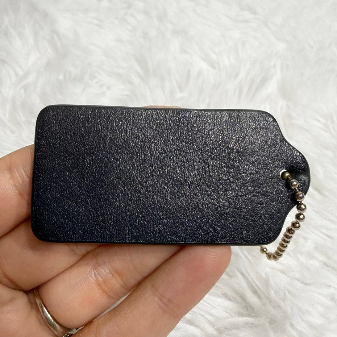 3" COACH Legacy Navy Fob Bag Charm Hang tag Hangtag