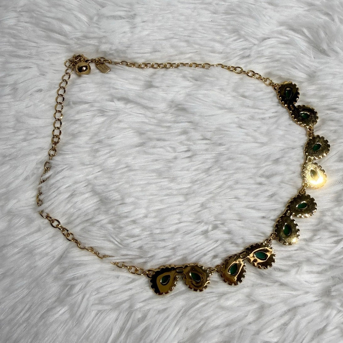 Kate Spade Tear dop Green Necklace