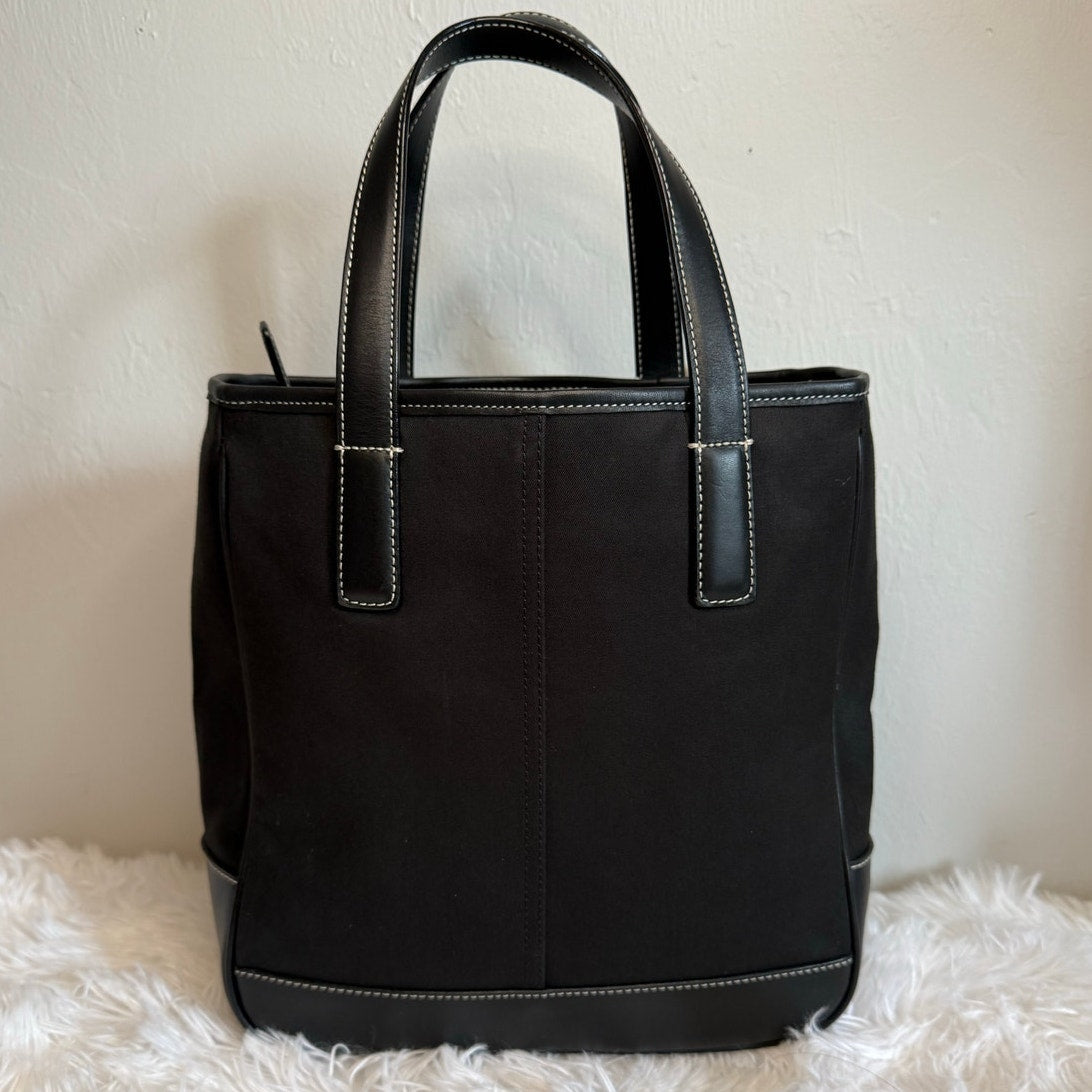 Vintage COACH y2k Black Hampton Canvas Tote