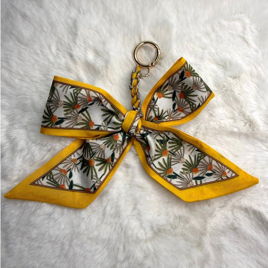 New Weave Bowknot Pendant Bag Charm Soft Silk Scarf Keychain Fashion Charm