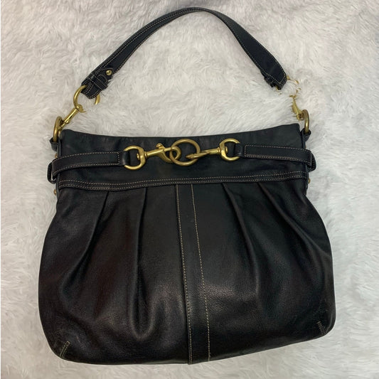Vintage Coach y2k Hamptons Pleated Leather Hobo Shoulder Bag