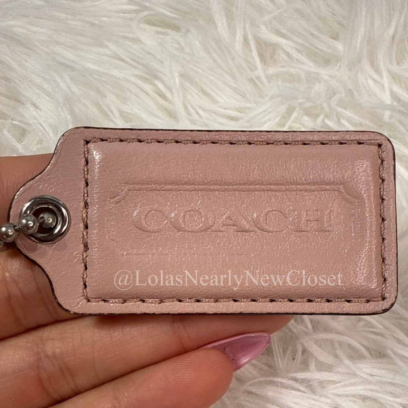 2" COACH Pink Fob Bag Charm Hang tag Hangtag