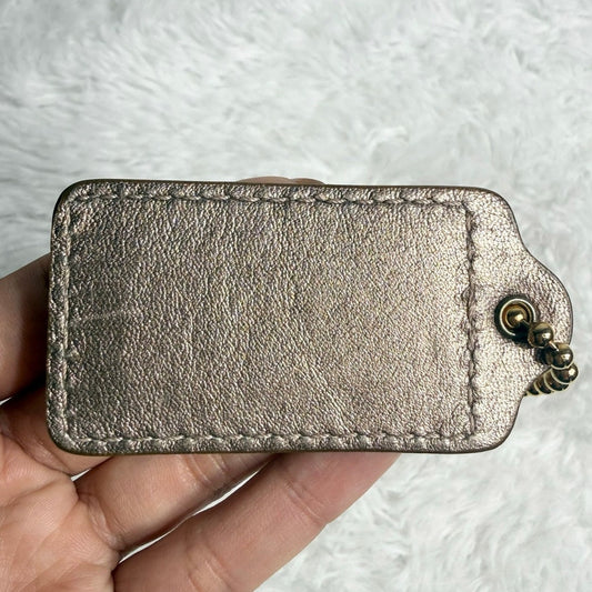 2.5" COACH Metallic Bronze Fob Bag Charm Hang tag Hangtag