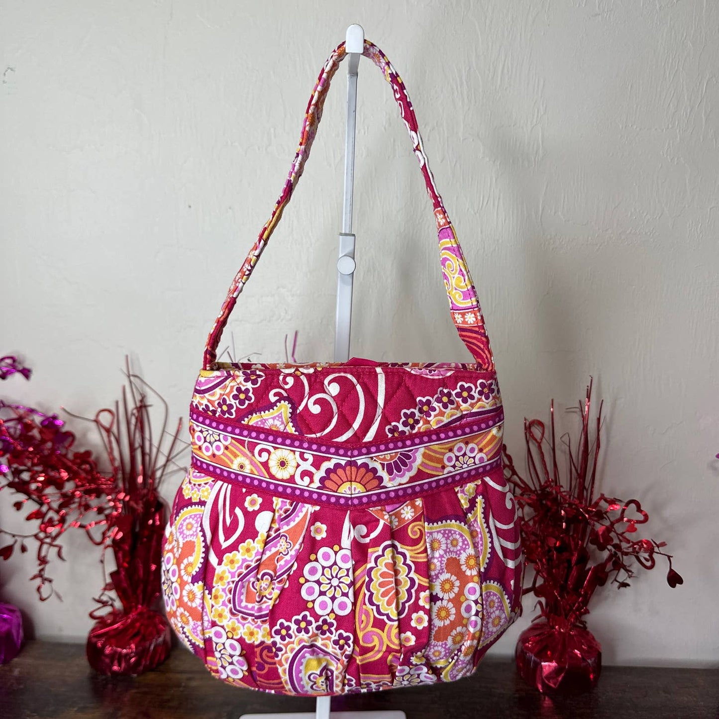 VERA BRADLEY Small Fuchsia and yellow Shoulder Bag