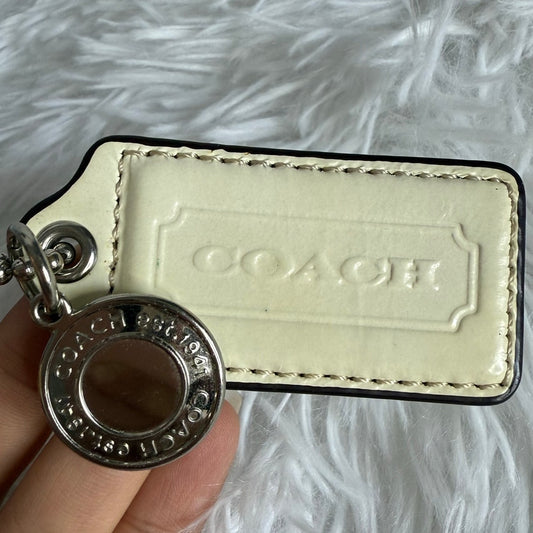 2.5" COACH Ivory Fob Bag Charm Hang tag Hangtag