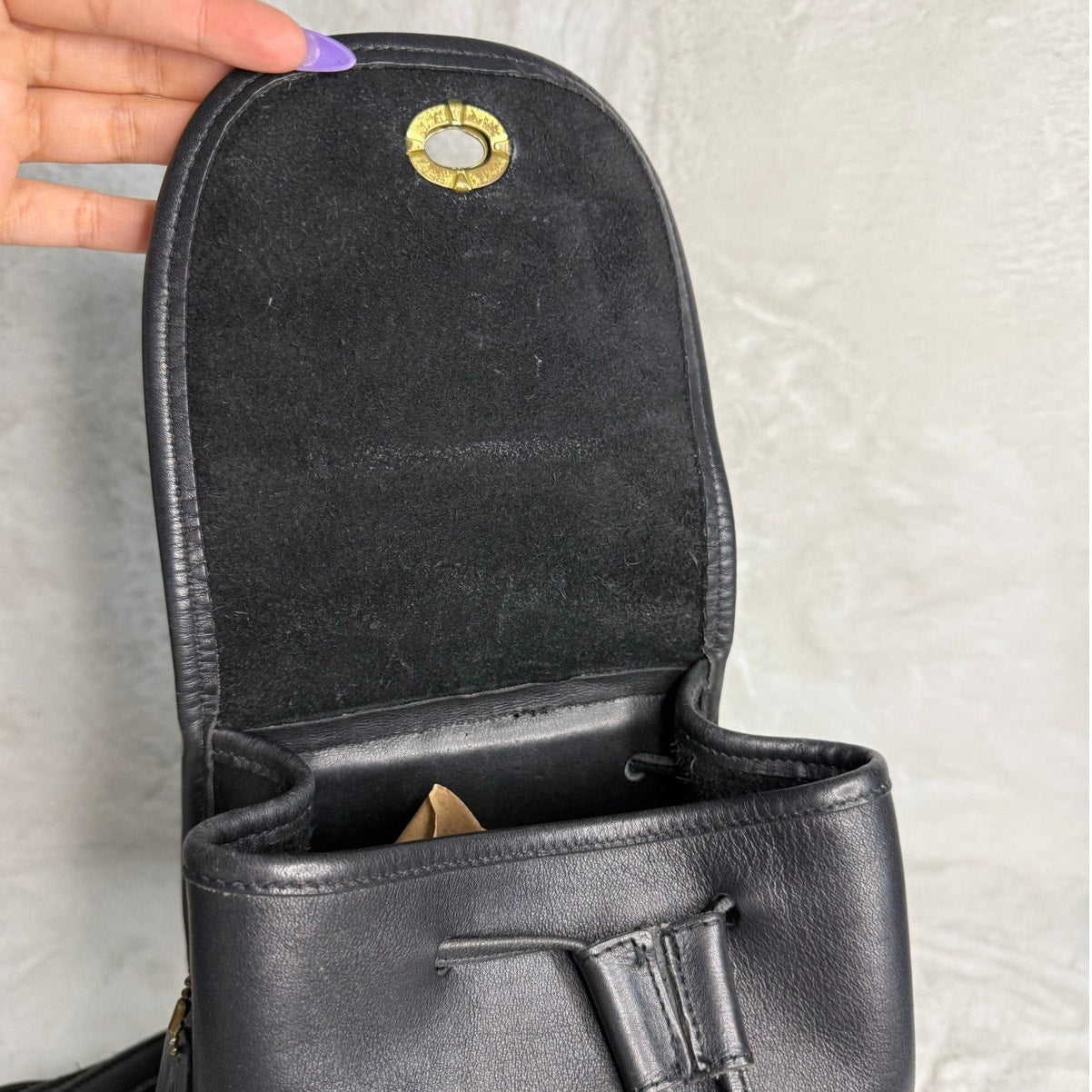 Vintage Coach Black 9960 Daypack Drawstring Backpack