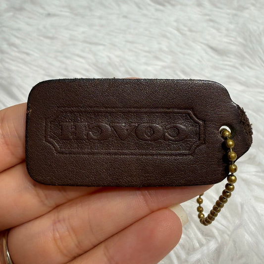 2" Vintage COACH Mahogany Fob Bag Charm Hang tag Hangtag
