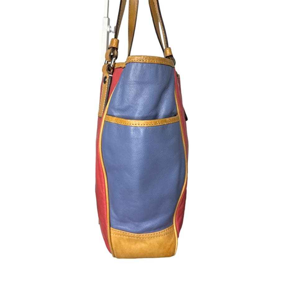 COACH Color Block Shoulder Tote Bag