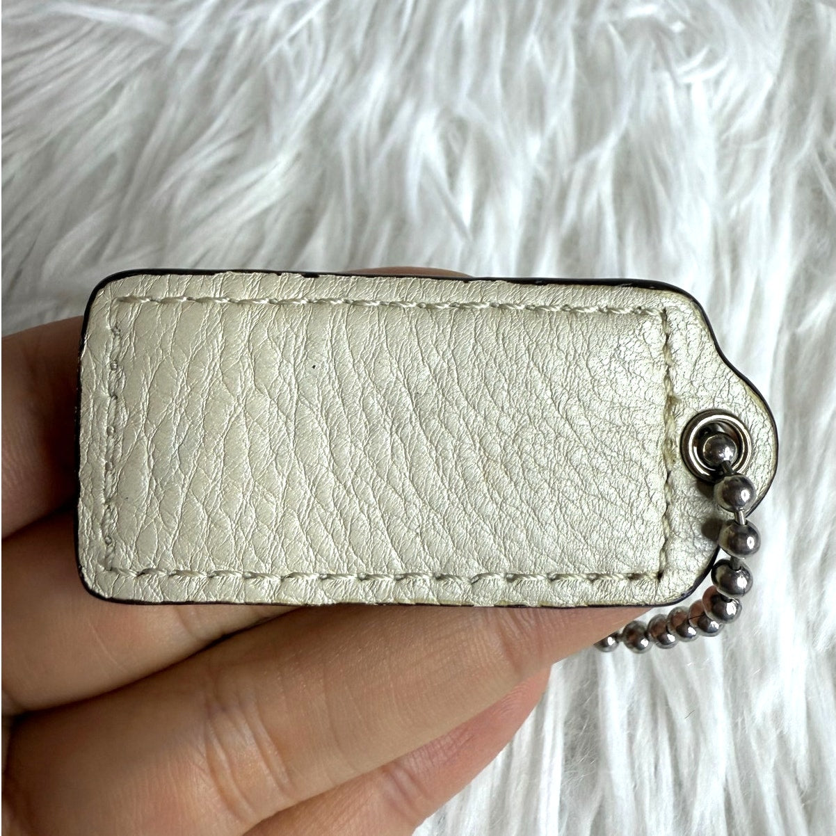 2" COACH Ivory Fob Bag Charm Hang tag Hangtag