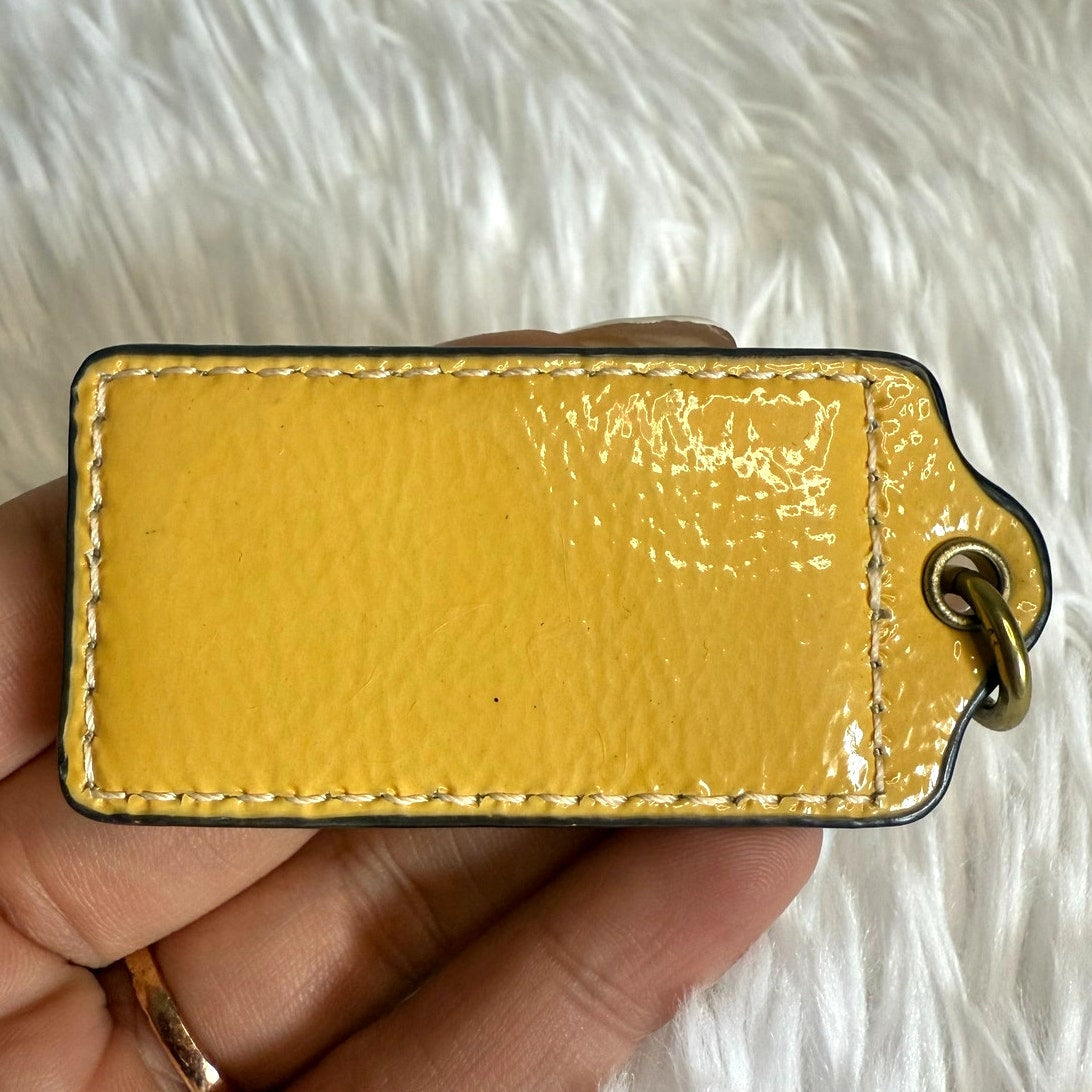 2" COACH Gold Yellow Fob Bag Charm Hang tag Hangtag