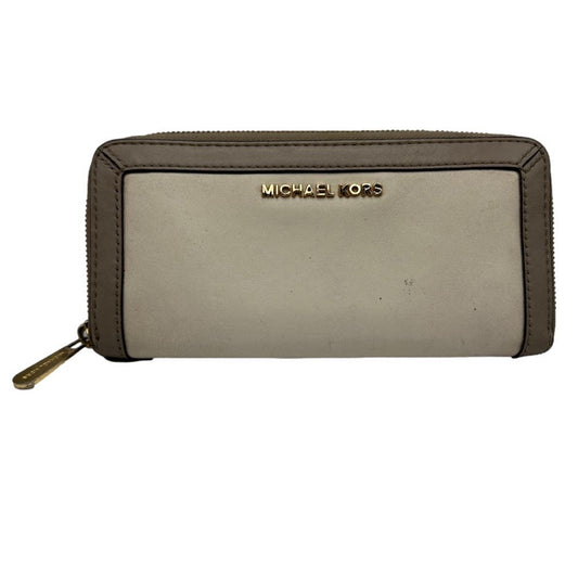 MICHAEL KORS Taupe Zip Around Wallet