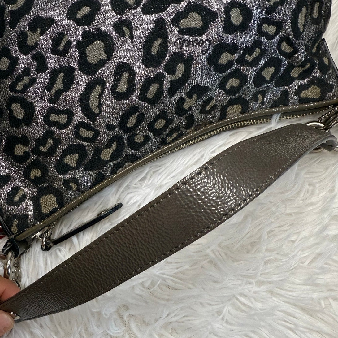 y2k COACH Leopard Silver Metallic Mini Purse shoulder bag