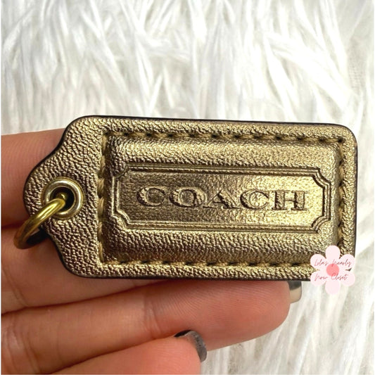 1.5” COACH Gold Fob Bag Charm Hang tag Hangtag