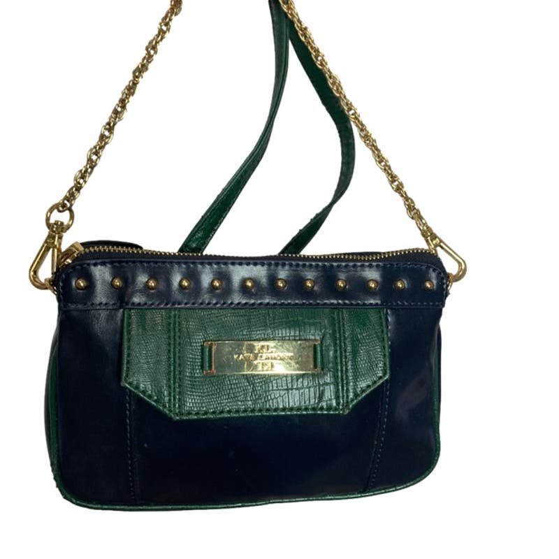 Kate Landry Blue and Green Gold Chain Crossbody