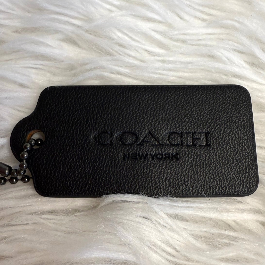 2" COACH Black Fob Bag Charm Hang tag Hangtag