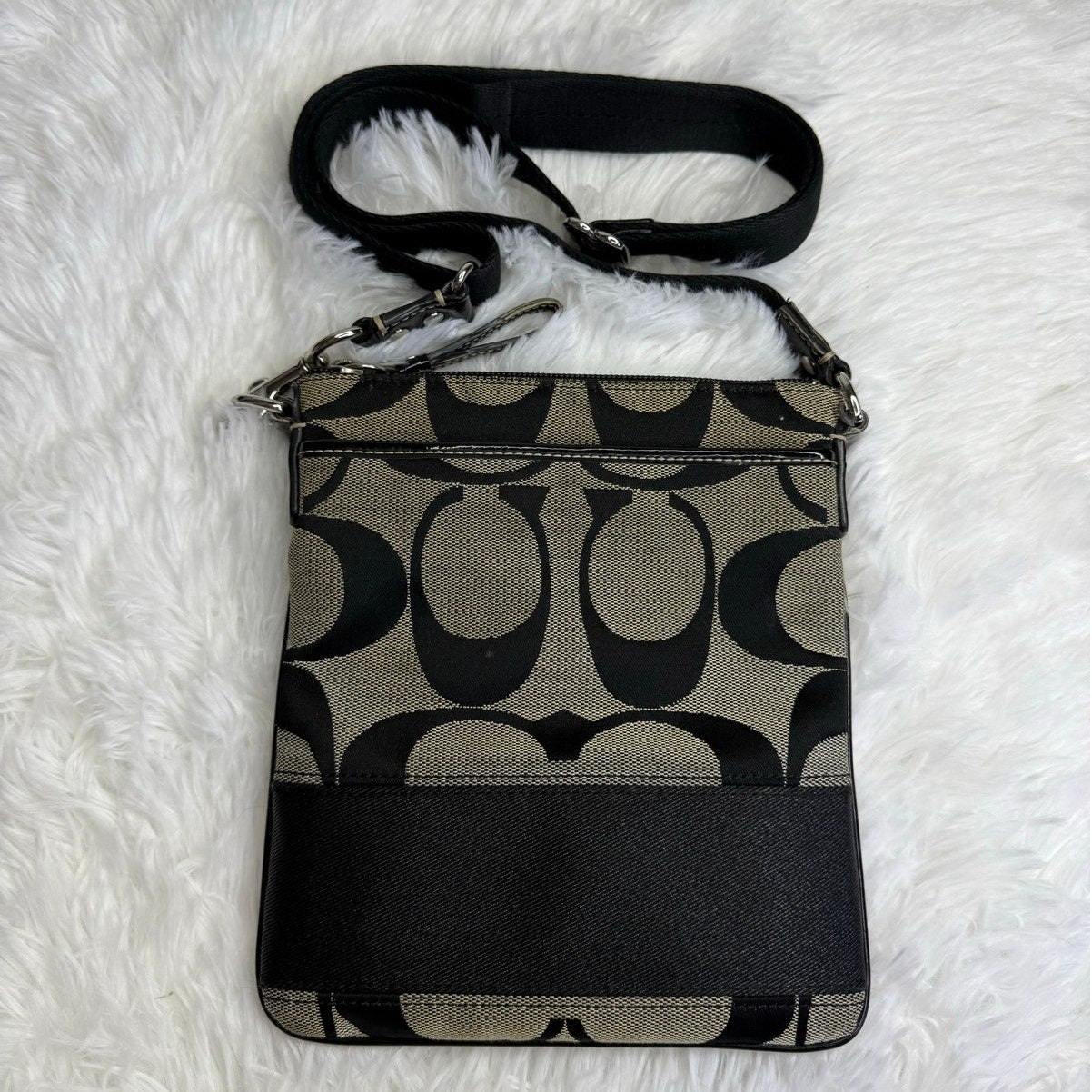 COACH Black Gray Classic Signature Crossbody