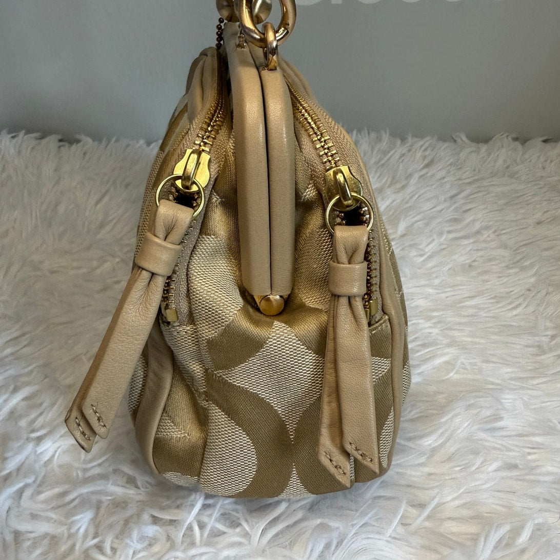 y2k COACH 2008 Parker Op Art Kisslock Shoulder Bag