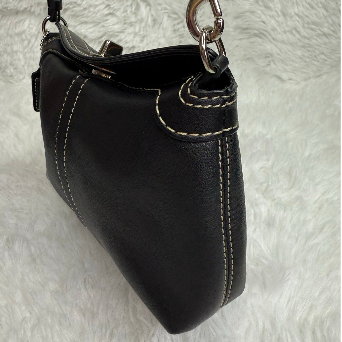 y2k COACH Black Signature Canvas Mini Purse Wristlet