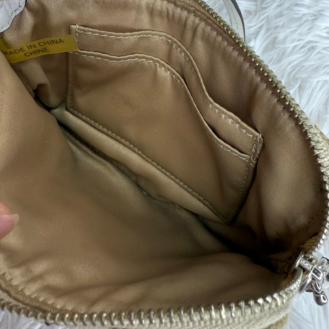 SALE COACH Signature Canvas Beige White Wristlet