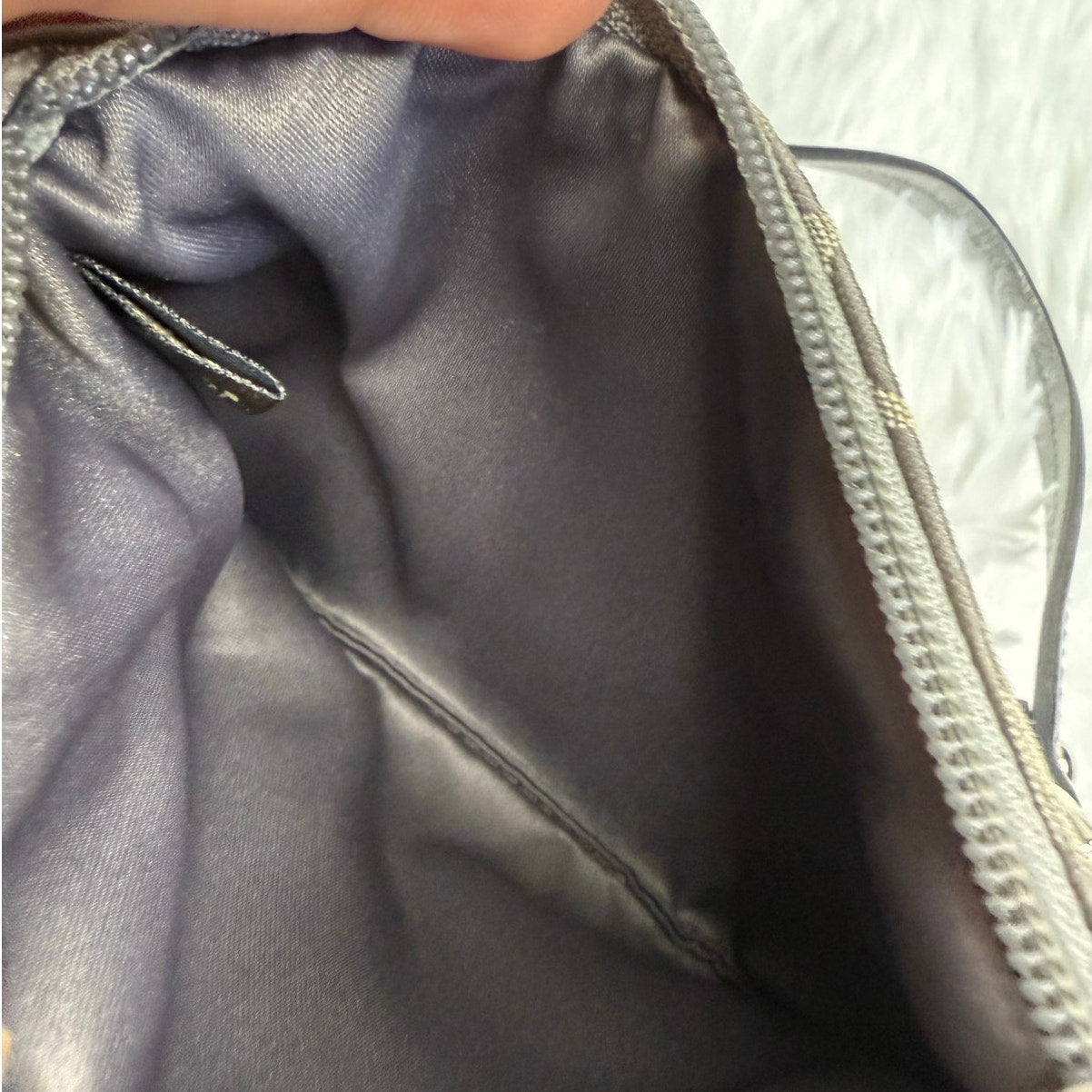 COACH Gray Signature Canvas Wristlet