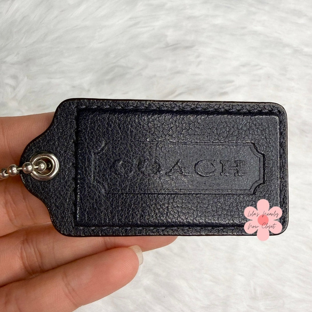 2.5" COACH Navy Fob Bag Charm Hang tag Hangtag